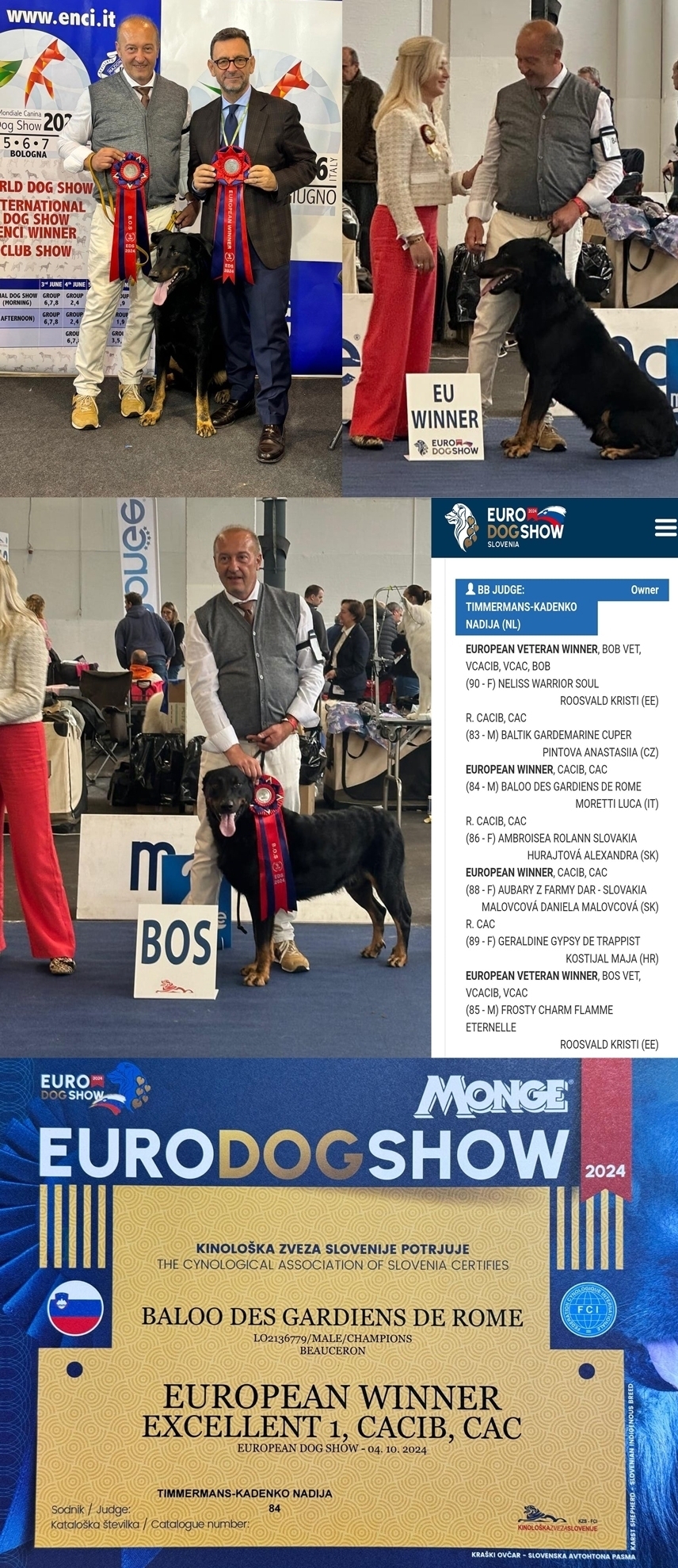 European Dog Show 4 Ottobre 2024, Celje - Slovenia - Des Gardiens de Rome