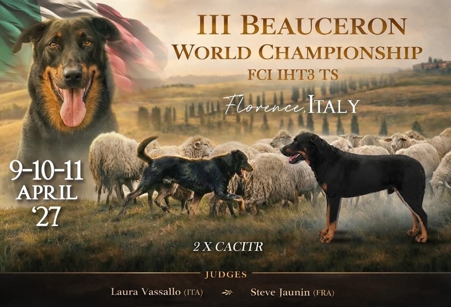 III Beauceron World Championship FCI IHT3 TS, Firenze 9-10-11 Aprile 2027 - Des Gardiens de Rome